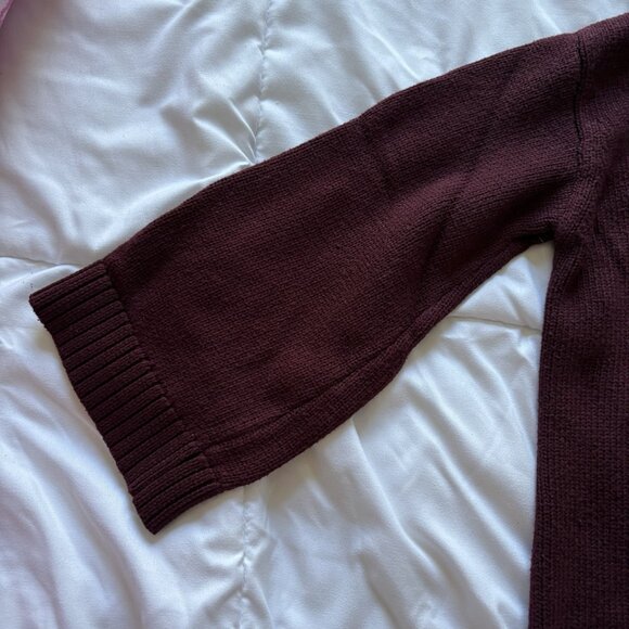 White House Black Market Pullover Burgundy Wool Blend Sweater Womens Size Small - Picture 2 of 8